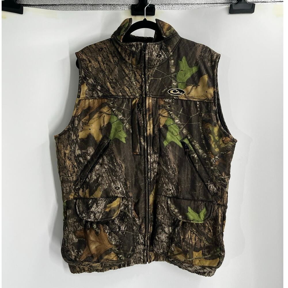 Drake Waterfowl MST Mossy Oak Camo Windproof Layering Fleece Hunting Vest XL